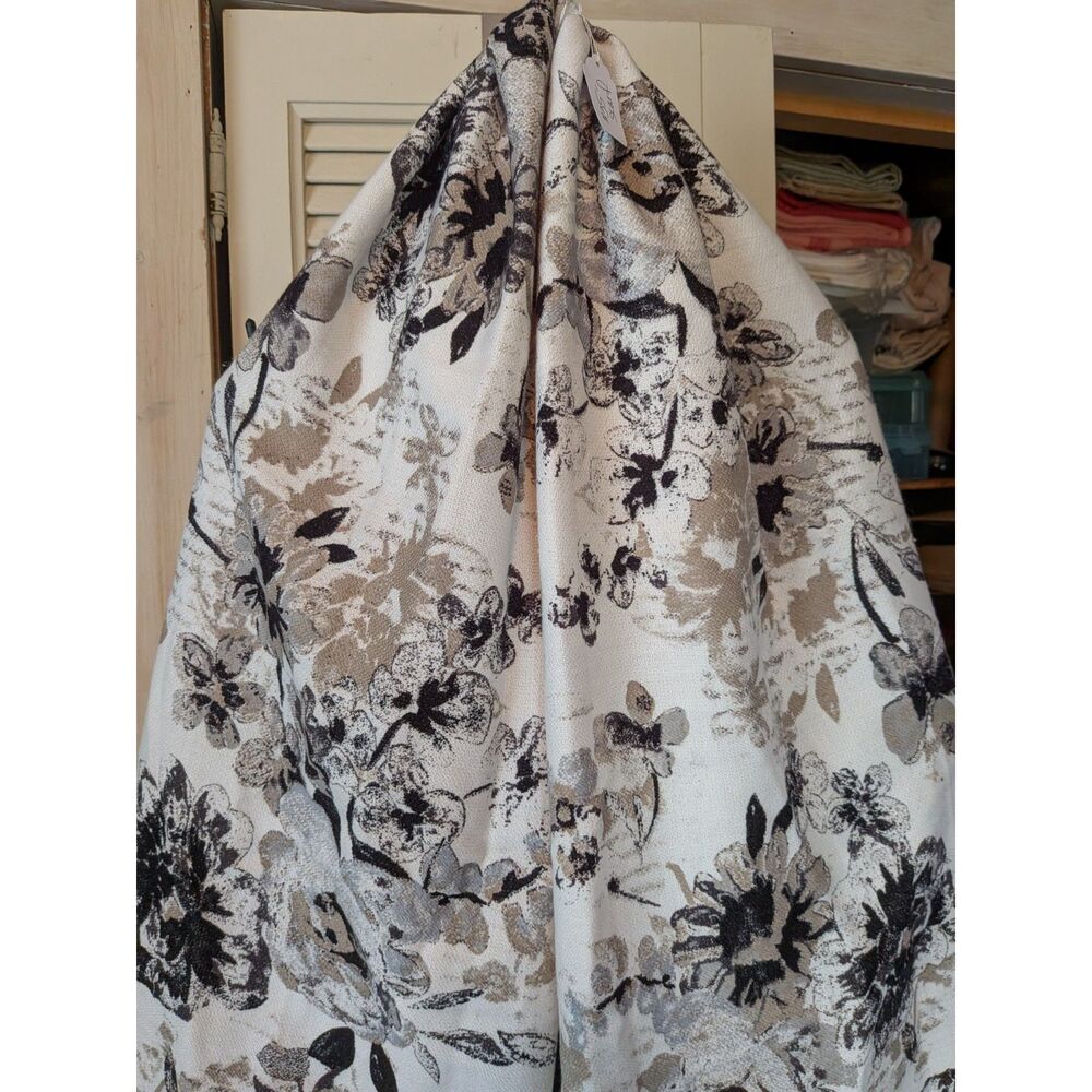 Liz Claiborne Oversized Floral Print Fringed Scarf/Wrap 18" x 82"